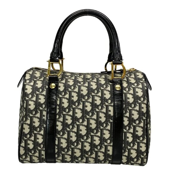 DIOR/ChristianDior Trotteur Cream Black PVC Patent Leather Handbag 674-082025 - Picture 2 of 14